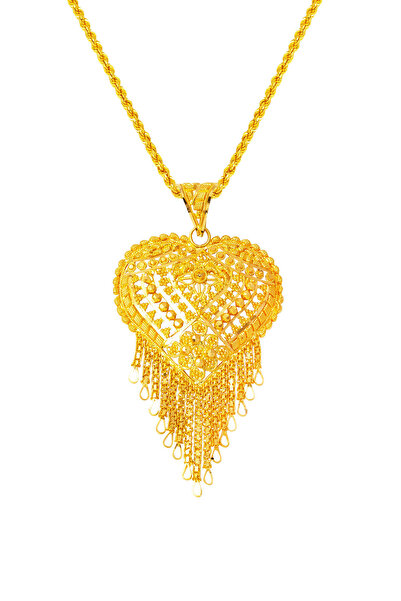 Bilezikci 22 Ayar Kalpli Hint İşi Altın Kolye