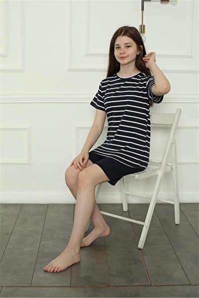 Akbeniz Κοριτσίστικο χτενισμένο βαμβακερό σορτς πιτζάμα 20407