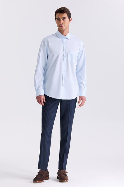 Jakamen Μπλε Classic Fit 100% βαμβακερό πουκάμισο