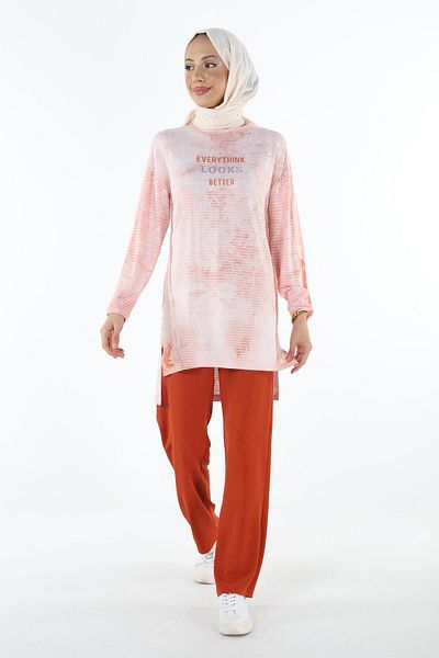 Plistre 2186_Batik Pattern Look Printed Hijab Tunik