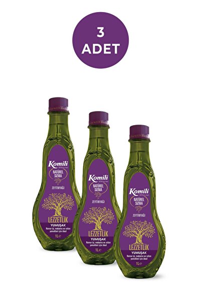 Komili Lezzetlik Yumuşak Sızma Zeytinyağı 1 Lt * 3 Adet