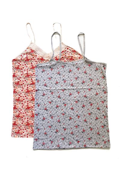 Ethab Ticaret Women's Lacy Patterned Athlete - 2 Pieces of Cotton Combed D1-2