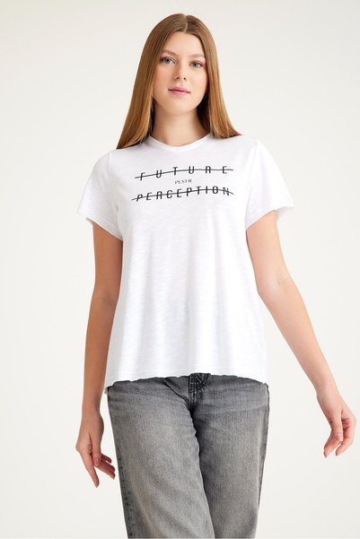 Signature Style 2093_Baskılı V Yaka Kısa Kollu T-shirt