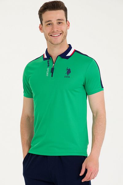 U.S. Polo Assn. Zelené pánské tričko Polo Neck 50263565 -Vr054