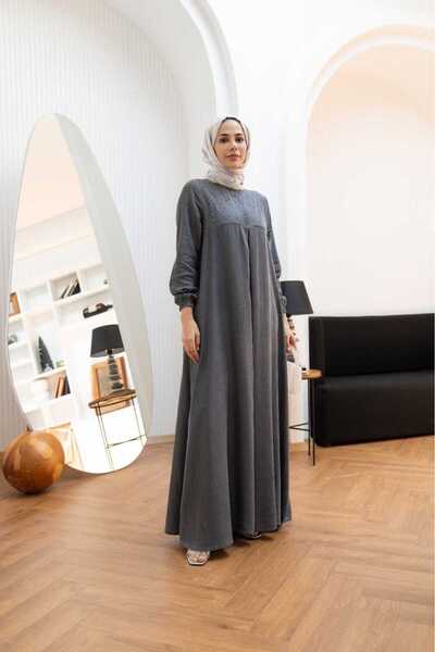 Neways Gray Stone Detailed 6482 Model Dress