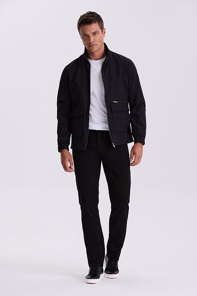 Jakamen Μαύρο αθλητικό παντελόνι Comfort Fit Canvas