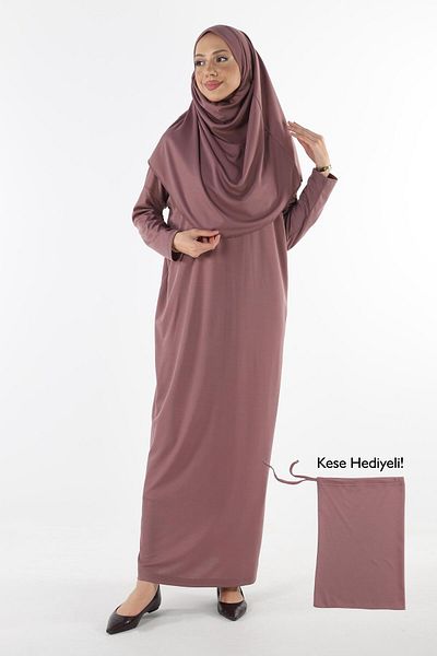 Plistre 2133_One Piece Αντιολισθητικό Φόρεμα Προσευχής Hijab - Κεφαλή με Μπόνε