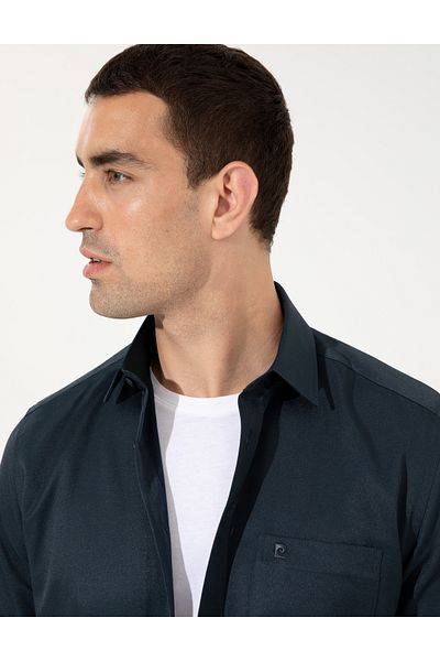 Pierre Cardin Κοντομάνικο πουκάμισο Navy Blue Regular Fit 50255266-vr033