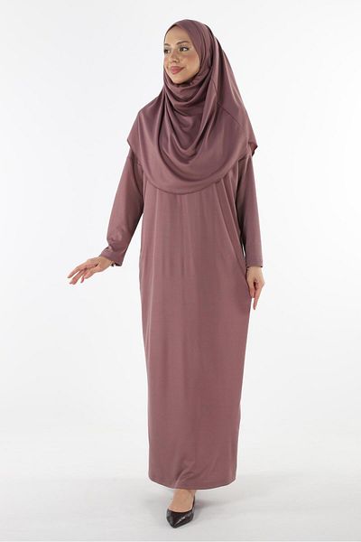Plistre 2133_One Piece Αντιολισθητικό Φόρεμα Προσευχής Hijab - Κεφαλή με Μπόνε