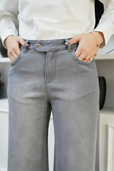 Neways 1067-Denim Bol Paça Pantolon Gri
