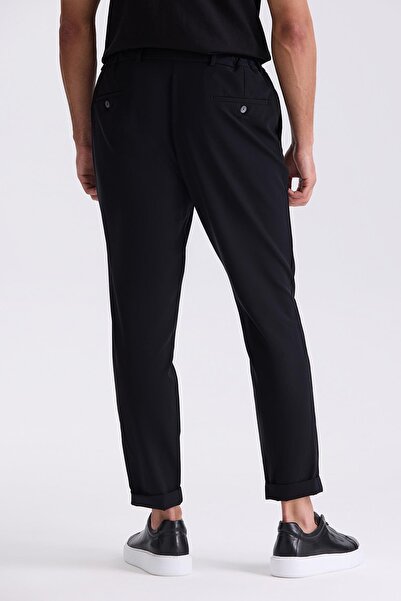 Jakamen Siyah Comfort Fit Beli Lastikli Jogger Pantolon