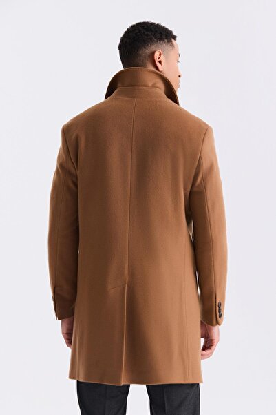 Jakamen Taba Comfort Fit Berber Collar Wool Cashew Coat