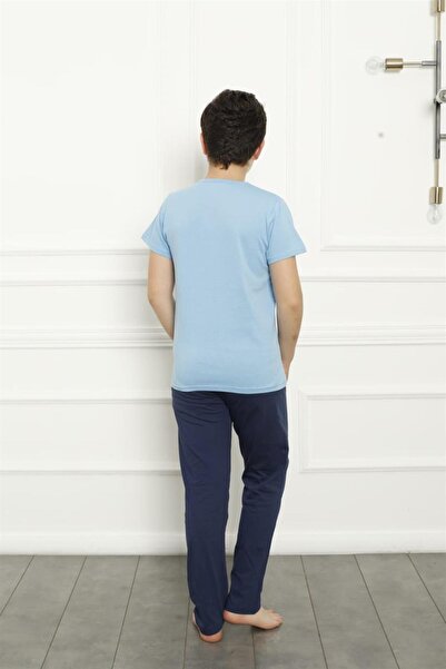 Akbeniz Σετ πιτζάμες για αγόρια βαμβακερά κοντομάνικα - 20380