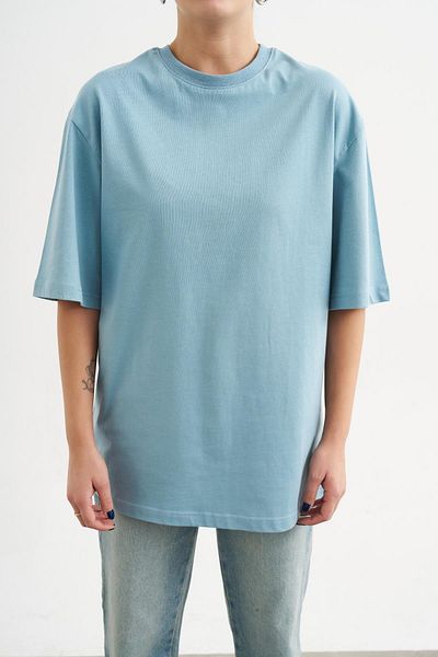 Askı Nişantaşı Μπλουζάκι Indigo Crew Neck Oversize Basic