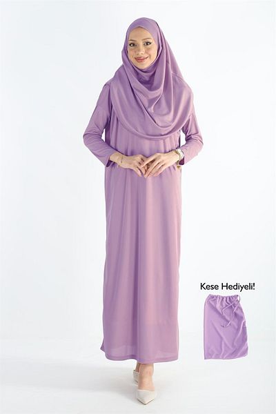 Plistre 2133_One Piece Αντιολισθητικό Φόρεμα Προσευχής Hijab - Κεφαλή με Μπόνε
