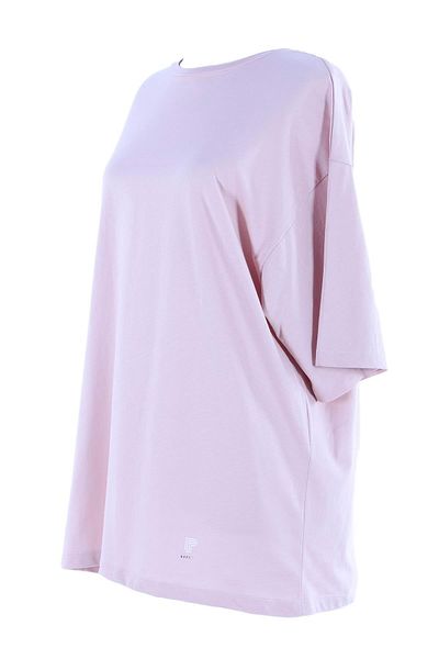 Plistre Ροζ 2096 κοντομάνικο μονόχρωμο Boyfriend Oversize Basic T-shirt