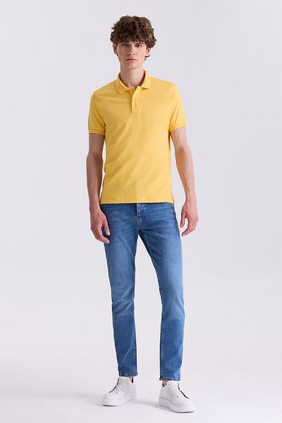Jakamen Κίτρινο μπλουζάκι με λαιμόκοψη Polo Slim Fit