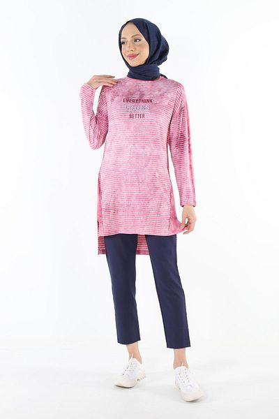 Plistre 2186_Batik Pattern Look Printed Hijab Tunik