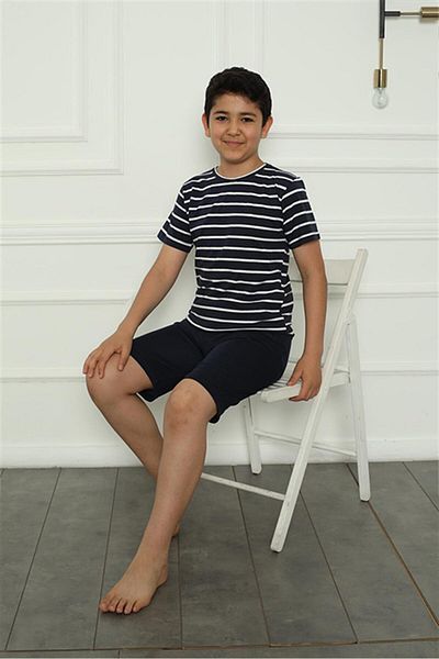 Akbeniz Boy's Combed Cotton Shorts Pajama Set 20394
