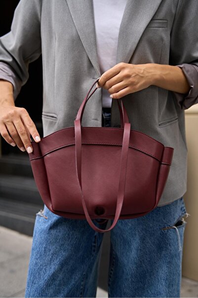 Madamra Dámská nákupní taška Claret Red - taška do ruky a přes rameno