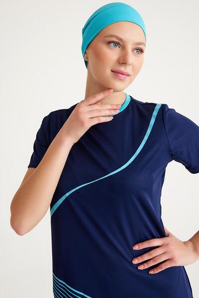 Plistre 2154_Μπούστο με στάμπα ημικαλυμμένο 3 τεμάχιο μαγιό Hijab