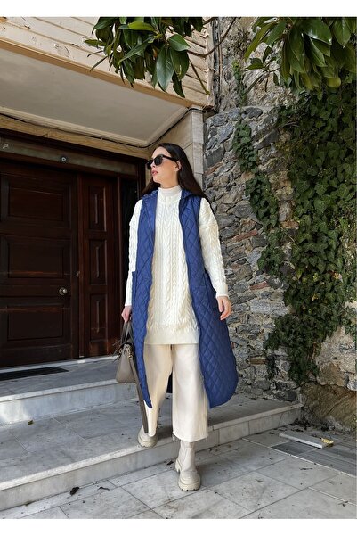 QANU Kapitone Yelek Mavi