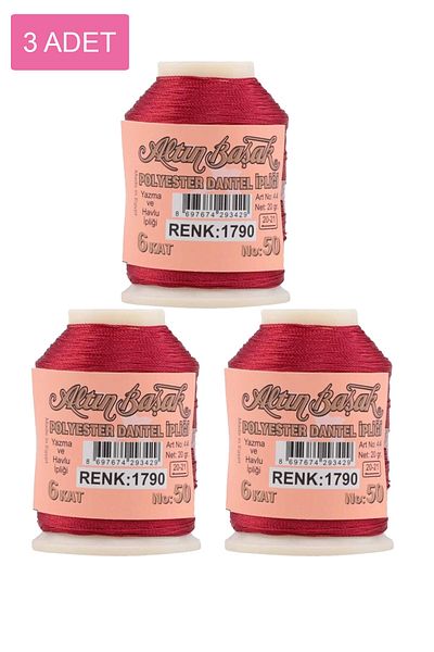 Altınbaşak 3 Pieces of Needle and Lace Thread 20 Gr - Royaleks - No: 1790
