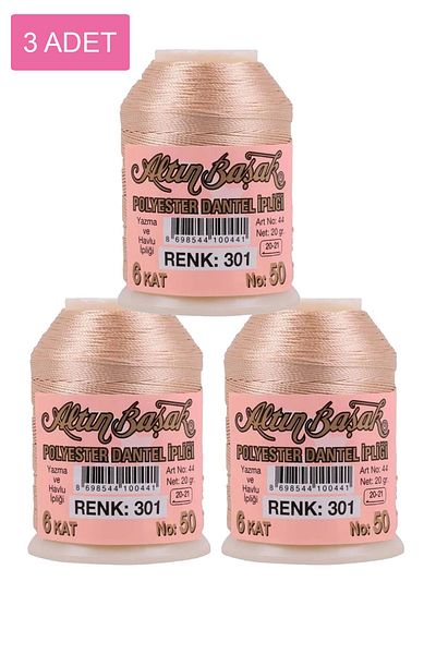 Altınbaşak 3 Pieces of Needle and Lace Thread 20 Gr - Royaleks - No: 301