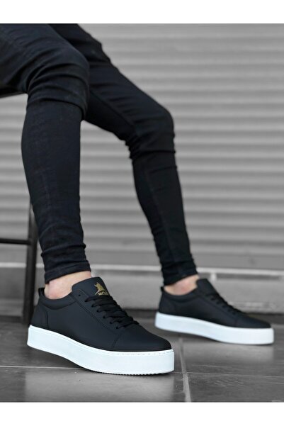 BOA BA0104 Bağcıklı Siyah Cilt Spor Klasik Erkek Ayakkabı