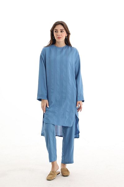 QANU Pantaloni Albastru Loose Fit