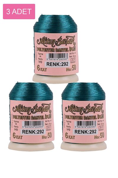 Mu Art 3 Pieces of Gold Needle and Lace Thread 20 Gr - Royaleks - No: 292
