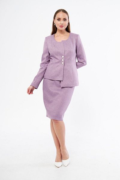 LOVELF Costum cu fustă din lână cu nasturi perle