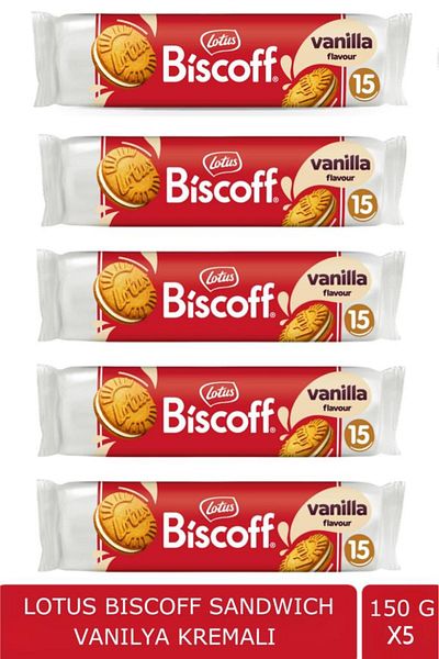 Lotus Vanilla Cream Biscoff Sandwich - 150 Gr X 5 Pieces