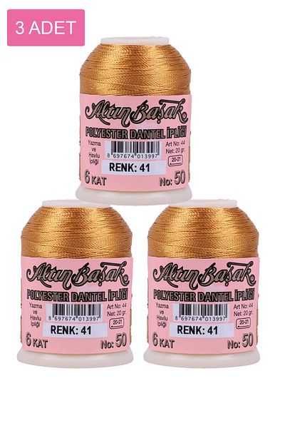 Ziya Dijital 3 Pieces of Gold Needle and Lace Thread 20 Gr - Royaleks - No: 041