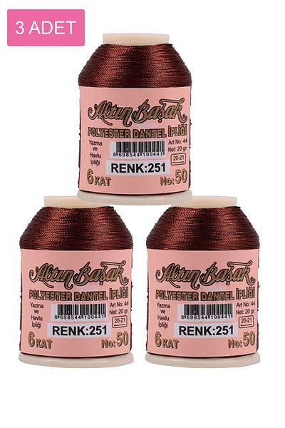 MenSak 3 Pieces of Gold Needle and Lace Thread 20 Gr - Royaleks - No: 251