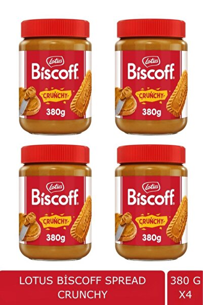 Lotus Biscoff Crunchy Spread Sürülebilir Karamelize Bisküvi Ezmesi 380 GR X4