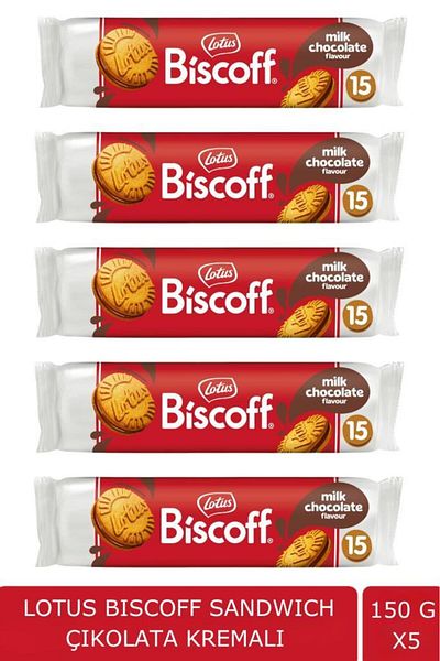 Lotus Biscoff Chocolate Sandwich - 150g Chocolate Cream Biscuit X 5 Pieces