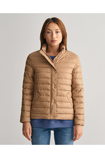 Gant Br?zowy Damski P?aszcz Z Ko?nierzykiem