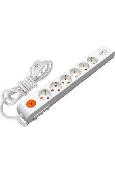 Mutlusan 6 Pieces 1.5m 2 USB 1425 Joule Power Socket with Current Protection Switch (001 175 660002   15 00)