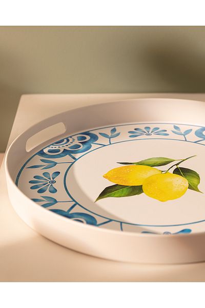 Madame Coco Round Tray Lemoncha