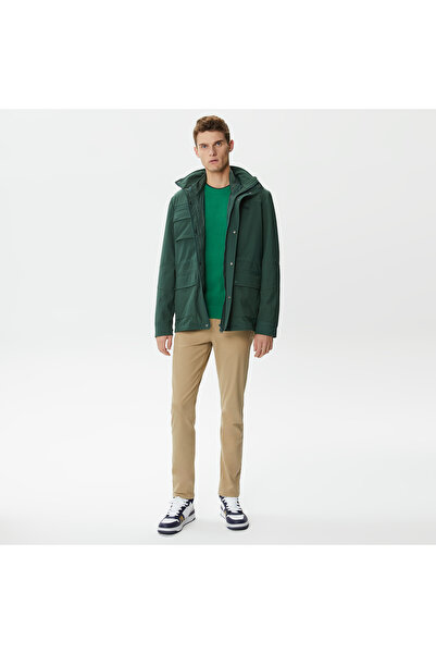 Lacoste Erkek Kapüşonlu Kapitone Haki Mont