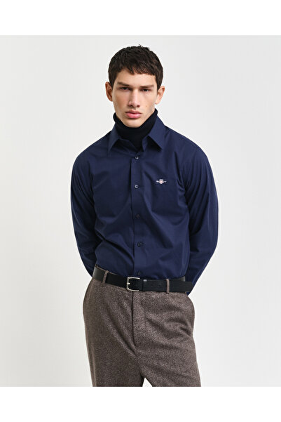 Gant Erkek Lacivert Slim Fit Gömlek