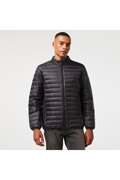 Nautica Erkek Siyah Su Kaydırma Özellikli Kaz Tüyü Mont