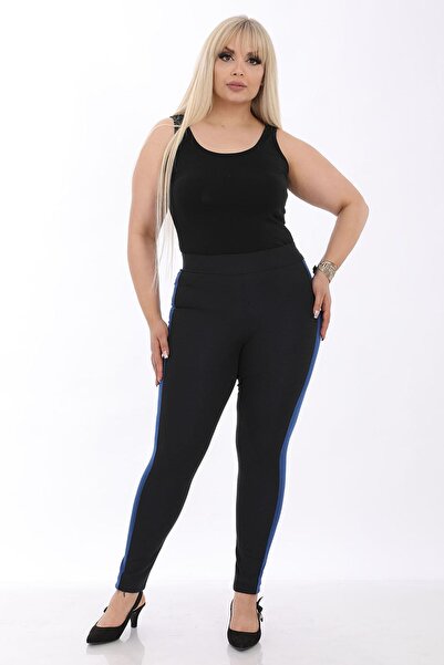 modayız Yan Şeritli Esnek Büyük Beden Tayt 20D-1292