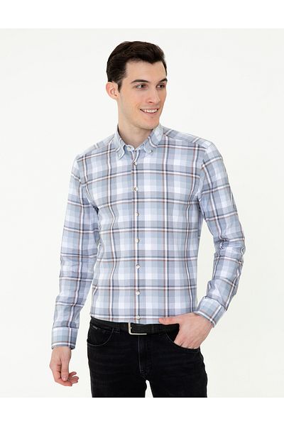 Pierre Cardin Μακρυμάνικο Anthracite Oversize πουκάμισο - 50255984-VR006