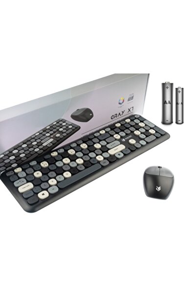 Genel Markalar zerdğ Retro Kablosuz Klavye Mouse Seti Modern Tasarım 431550 rnva 1034239 Yeni Model 998259