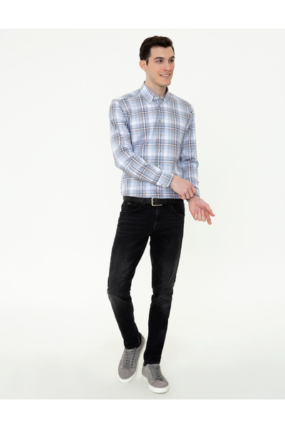 Pierre Cardin Довгорукавна антрацитова сорочка оверсайз - 50255984-VR006