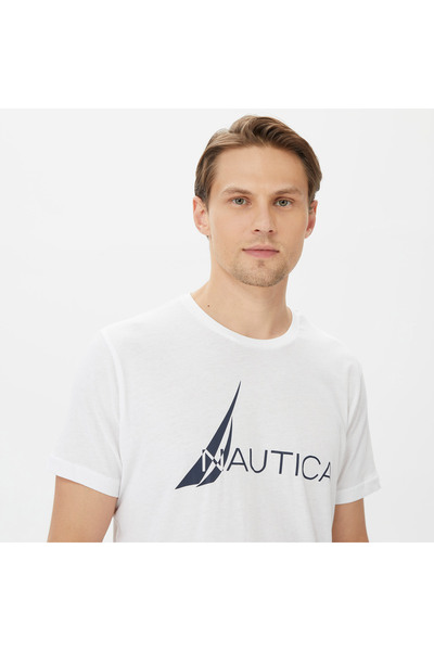 Nautica Men's White Standard Fit T-Shirt