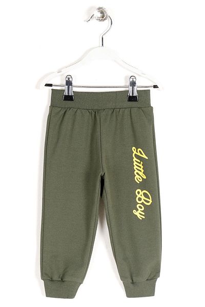 zepkids Jungen-Trainingsanzug mit Little Sweat-Aufdruck, einzelnes Unterteil in Khaki