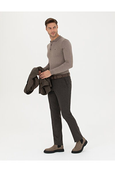Pierre Cardin Kahverengi Slim Fit Kumaş Pantolon 50260475-VR029